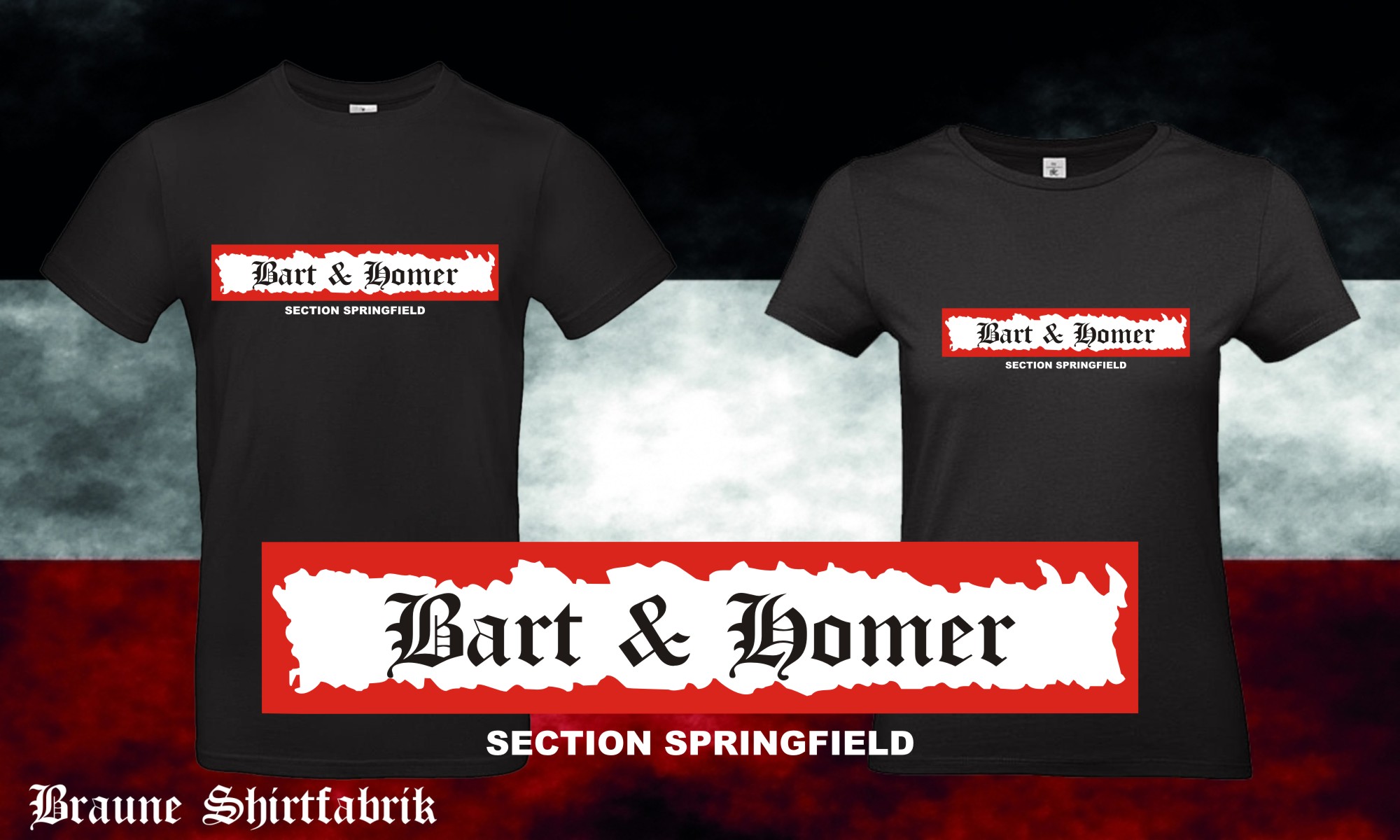 Bart & Homer Section Springfield Männer / Frauen T-Hemd