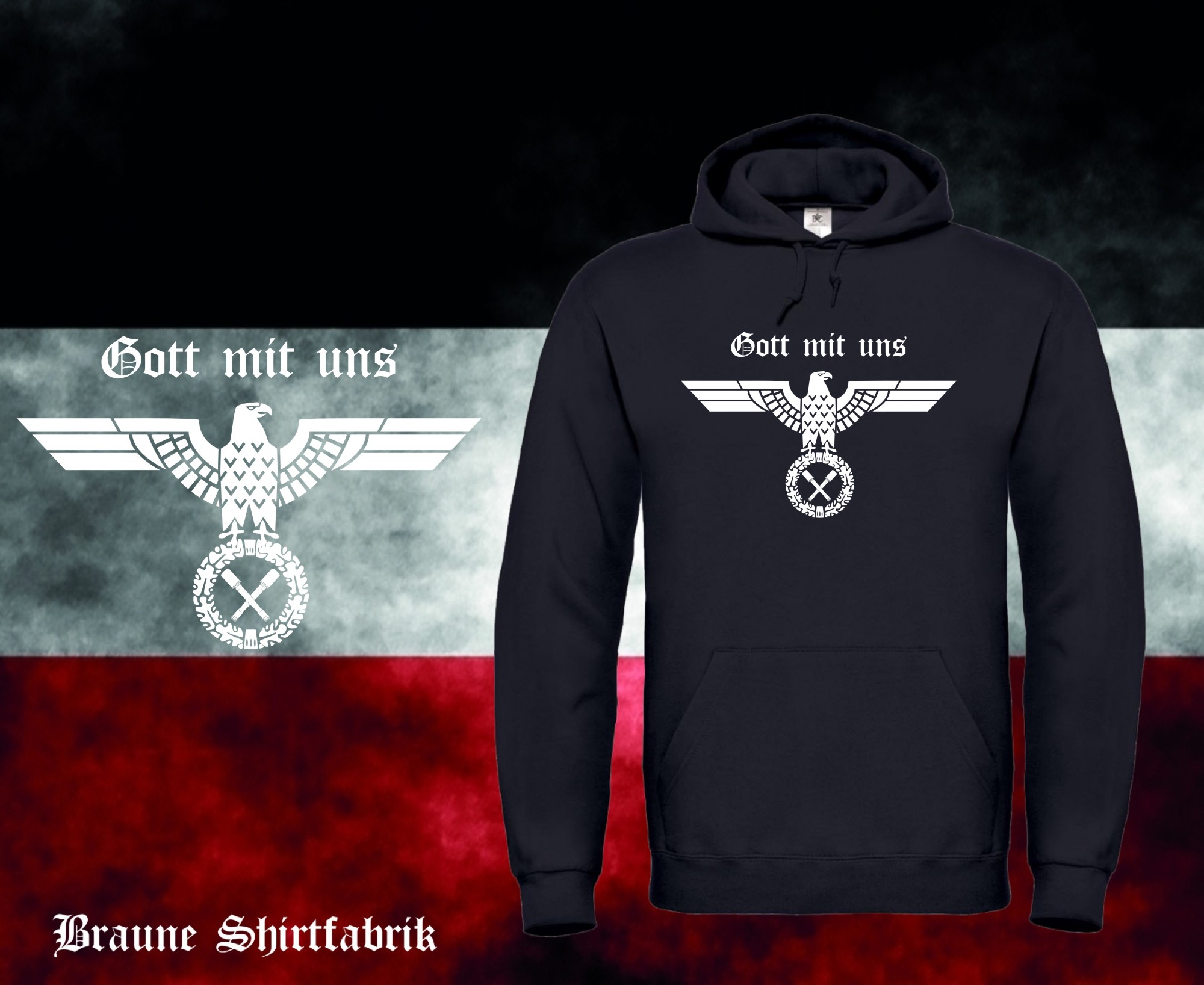 Gott mit uns / Adler Kapuzenpullover (Unisex)